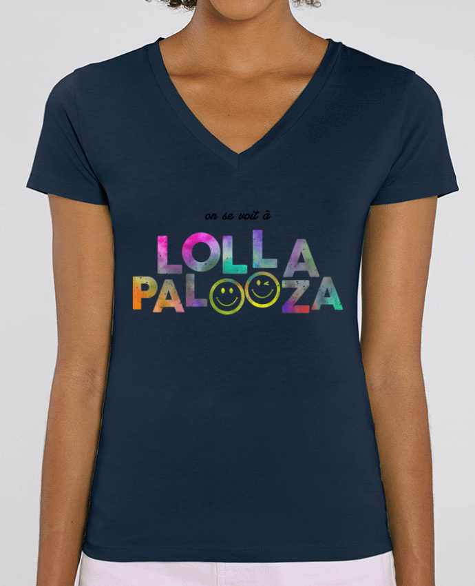 Women V-Neck T-shirt Stella Evoker On se voit à Lollapalooza Par  tunetoo