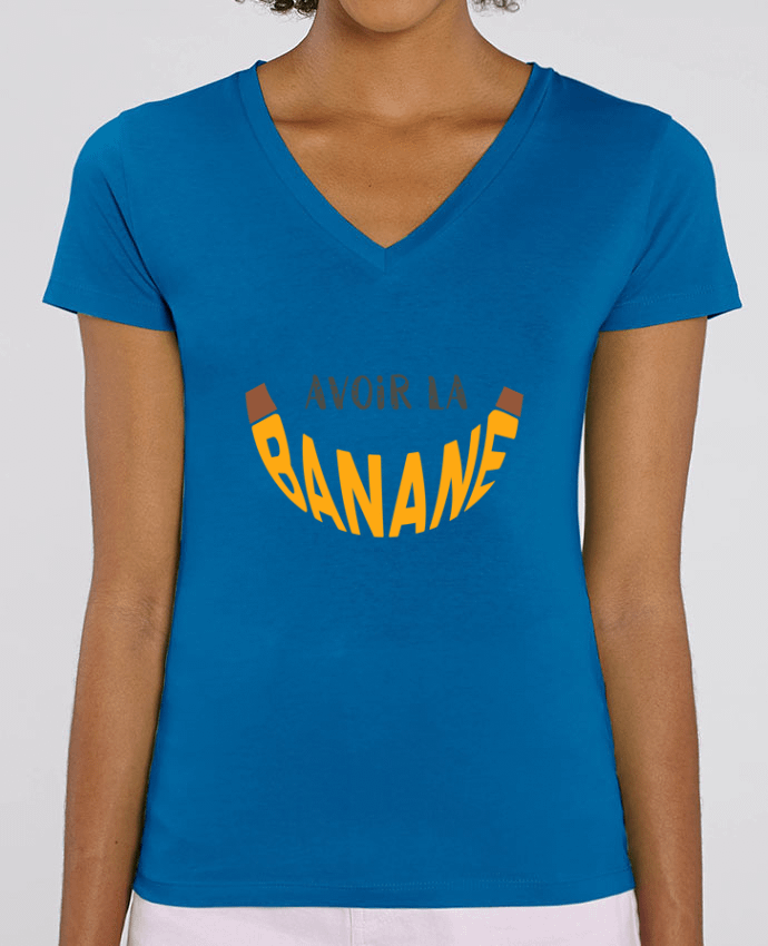 Women V-Neck T-shirt Stella Evoker Avoir la banane Par  tunetoo