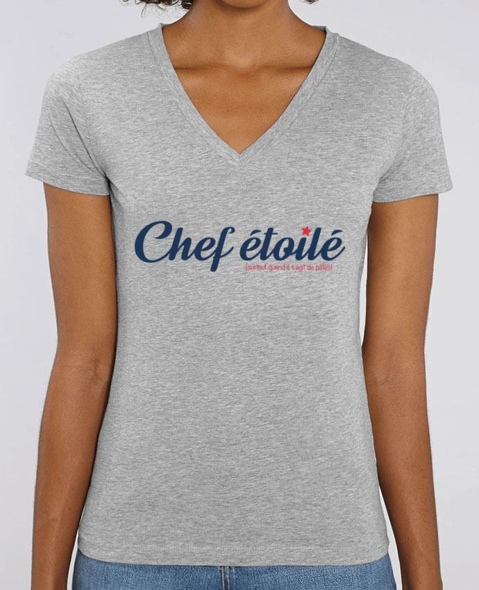 Women V-Neck T-shirt Stella Evoker Chef étoilé Par  tunetoo