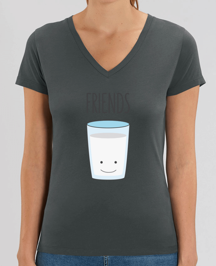 Tee Shirt Femme Col V Stella EVOKER BFF - Cookies & Milk 2 Par  tunetoo