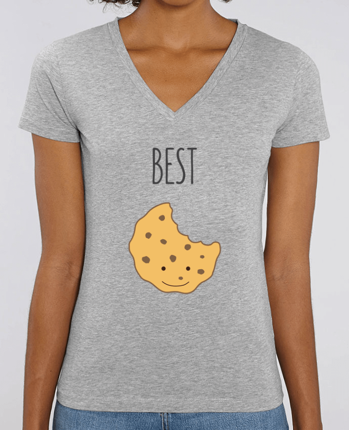 Women V-Neck T-shirt Stella Evoker BFF - Cookies & Milk 1 Par  tunetoo
