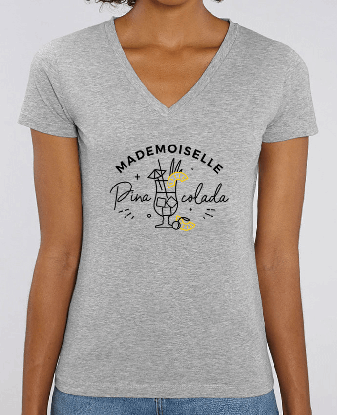 Camiseta Mujer Cuello V Stella EVOKER Mademoiselle Pina Colada Par  Nana