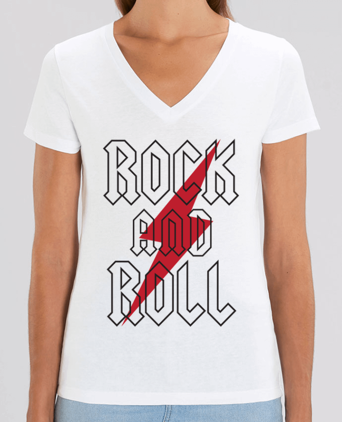 Tee Shirt Femme Col V Stella EVOKER Rock And Roll Coton BIO Tunetoo