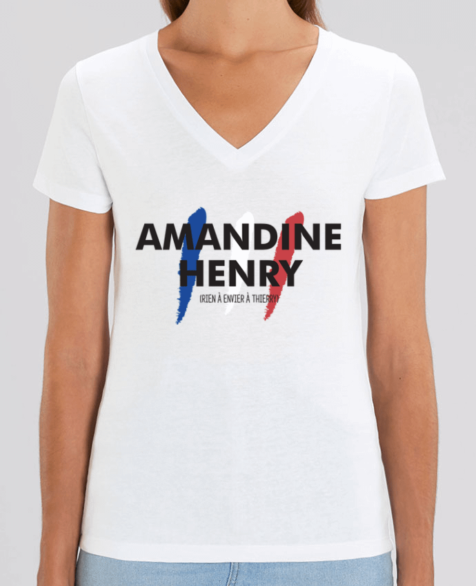 Camiseta Mujer Cuello V Stella EVOKER Amandine Henry - Rien à envier à Thierry Par  tunetoo