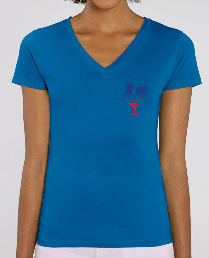 Women V-Neck T-shirt Stella Evoker Fière des bleues Par  tunetoo