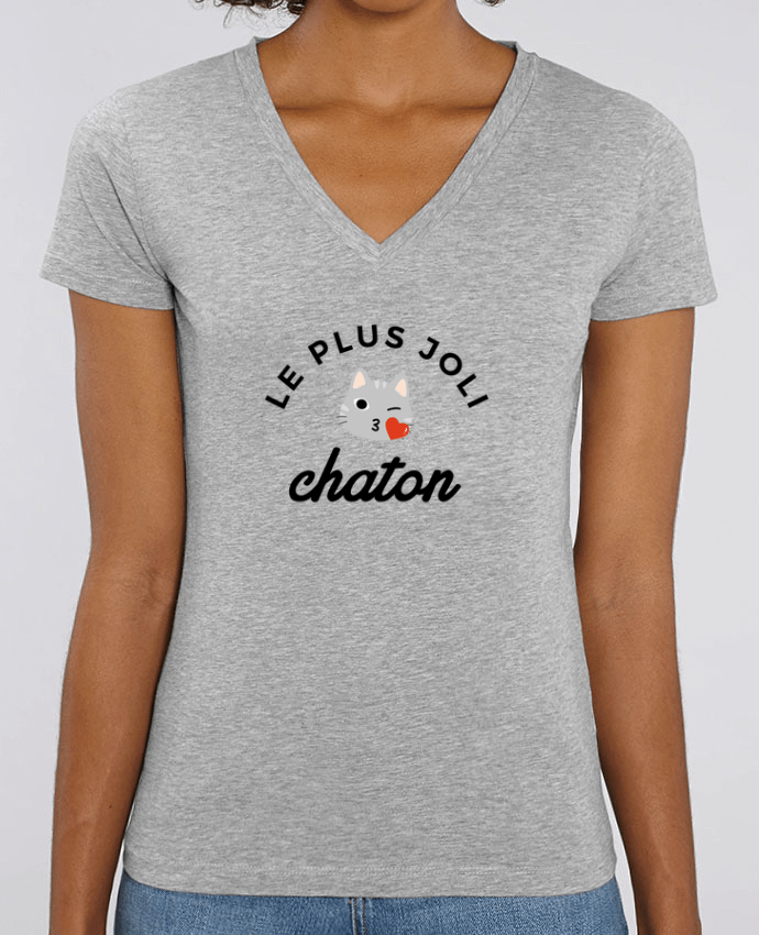 Women V-Neck T-shirt Stella Evoker Le plus joli chaton Par  Nana