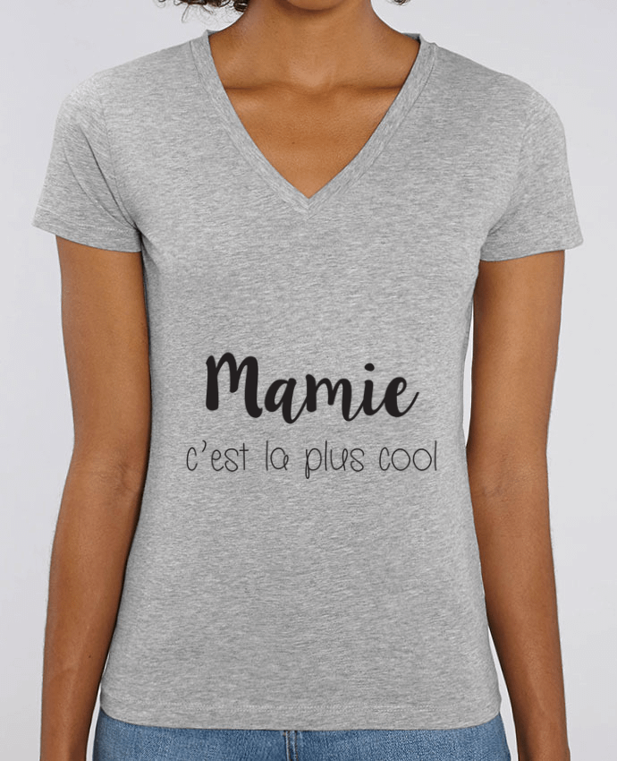 Women V-Neck T-shirt Stella Evoker Mamie c'est la plus cool Par  Mila-choux