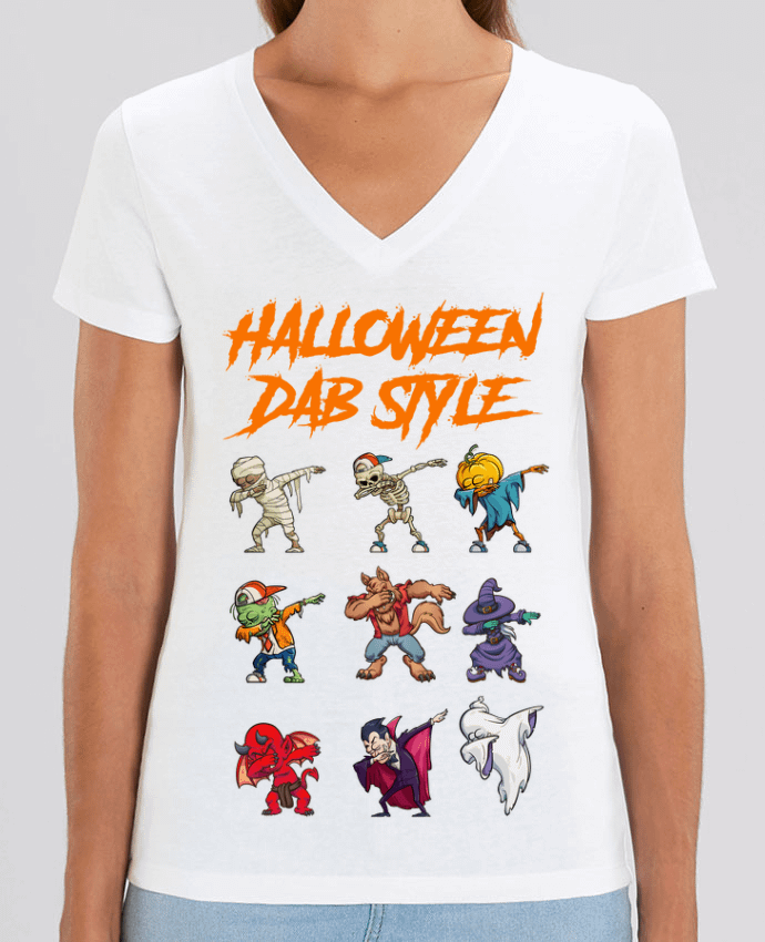 Camiseta Mujer Cuello V Stella EVOKER HALLOWEEN DAB STYLE Par  fred design