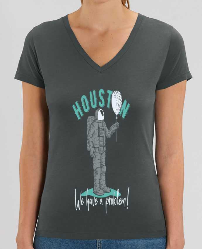 Women V-Neck T-shirt Stella Evoker Astronaut Houston Par  Perfect designers