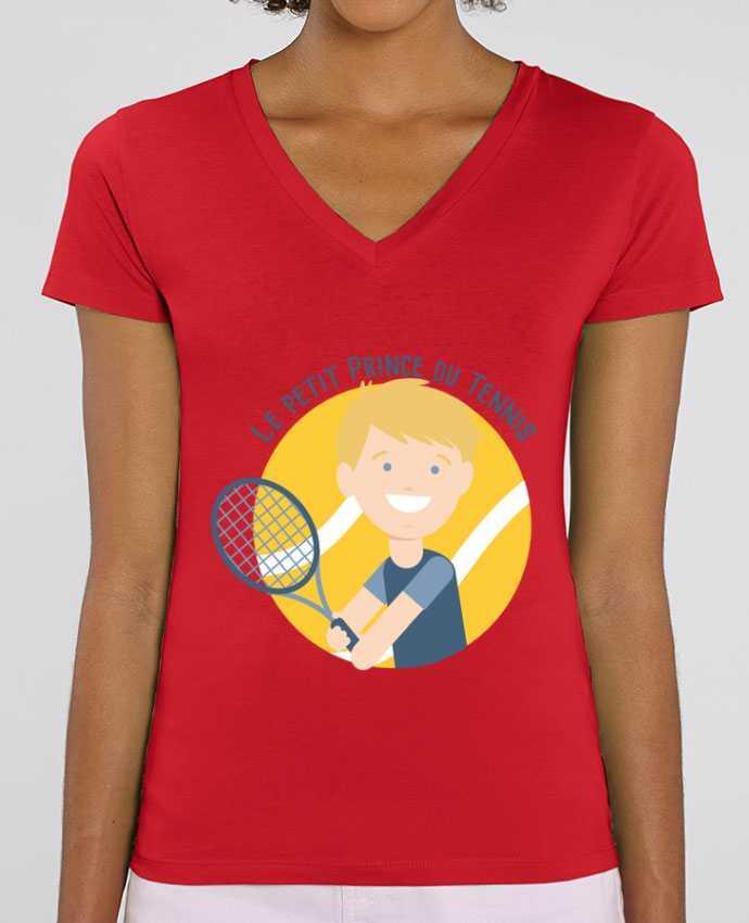 Tee Shirt Femme Col V Stella EVOKER Le Petit Prince du Tennis Par  Le Petit Prince du Tennis