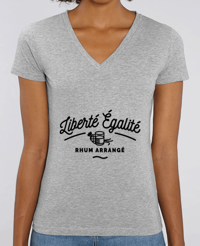 Women V-Neck T-shirt Stella Evoker Liberté égalité Rhum Arrangé Par  Rustic
