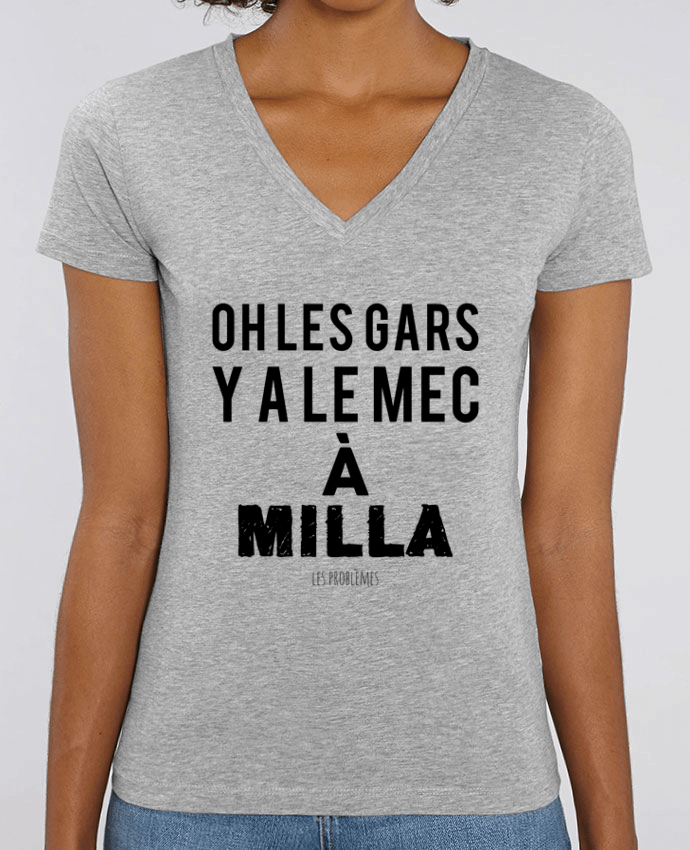 Women V-Neck T-shirt Stella Evoker Oh les gars y a le mec à Milla Par  tunetoo