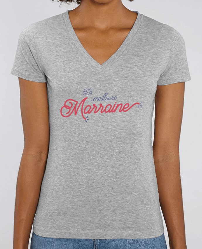 Women V-Neck T-shirt Stella Evoker La Meilleure Marraine Par  tunetoo