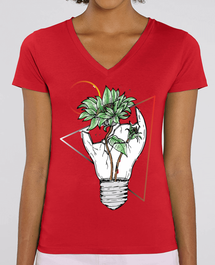 Tee Shirt Femme Col V Stella EVOKER Ampoule vs la nature Par  jorrie