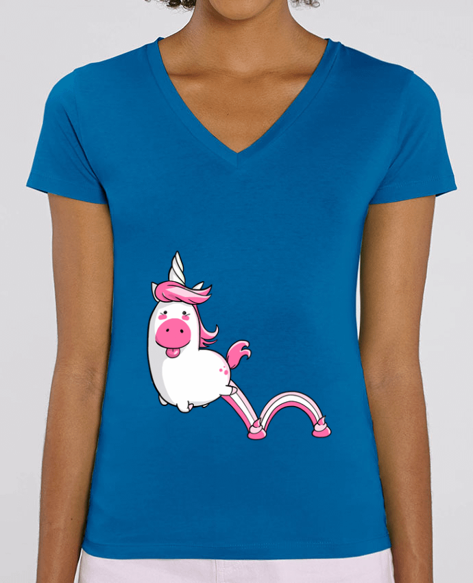 Tee-shirt femme Licorne Sautillante - Version rose Par  Tomi Ax - tomiax.fr