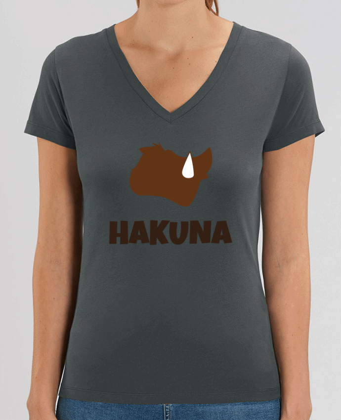 Camiseta Mujer Cuello V Stella EVOKER Hakuna Matata Par  tunetoo