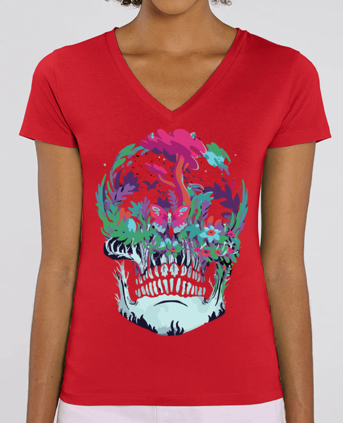 Women V-Neck T-shirt Stella Evoker Skull nature Par  jorrie
