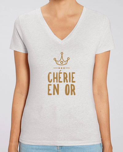 Tee-shirt femme Chérie en or Par  tunetoo