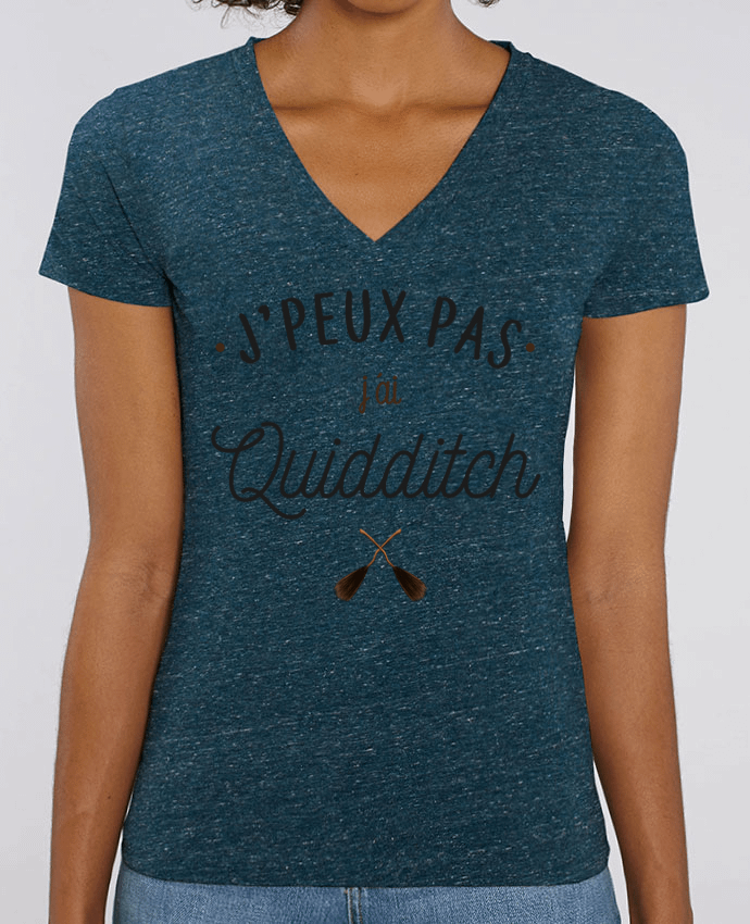 Women V-Neck T-shirt Stella Evoker J'peux pas j'ai Quidditch Par  La boutique de Laura