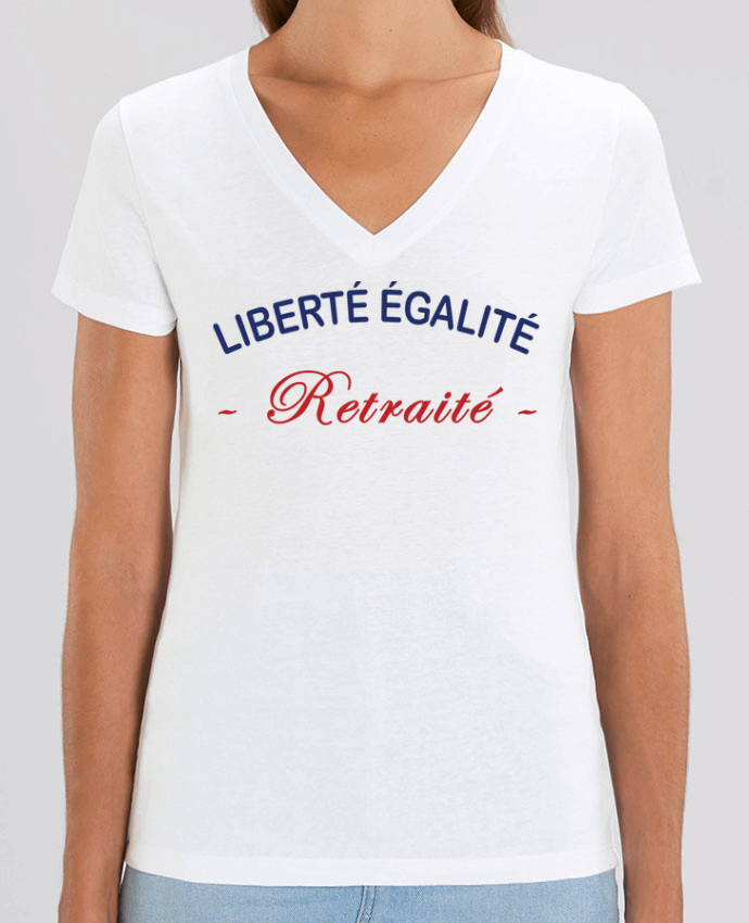 Camiseta Mujer Cuello V Stella EVOKER liberte egalite retraite Par  jorrie