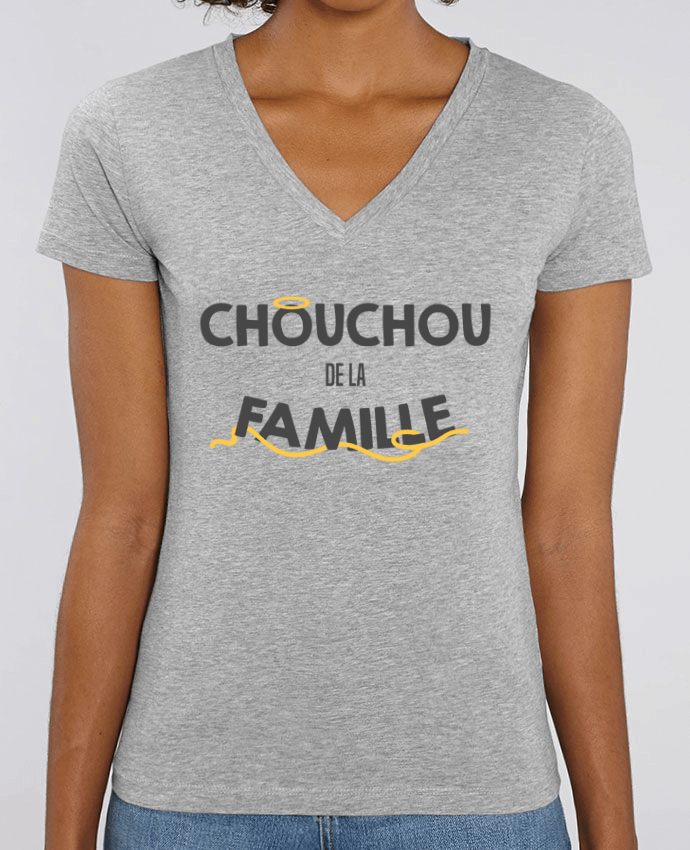 Camiseta Mujer Cuello V Stella EVOKER Chouchou de la famille Par  tunetoo