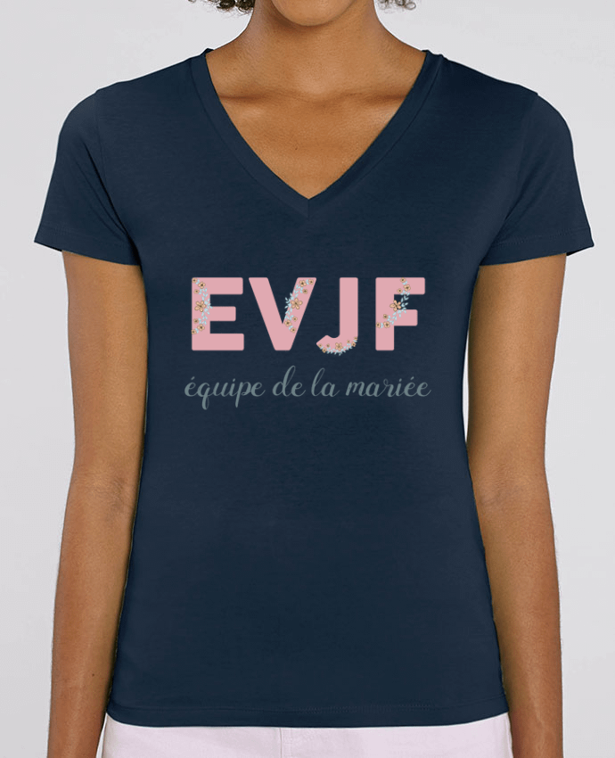 Camiseta Mujer Cuello V Stella EVOKER EVJF - Équipe de la mariée Par  tunetoo