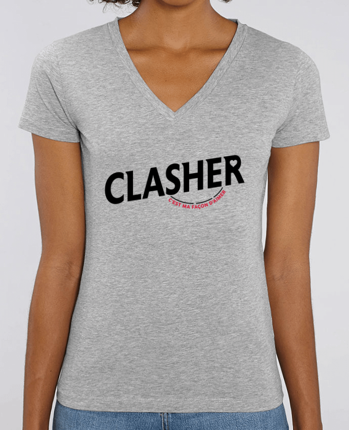 Women V-Neck T-shirt Stella Evoker Clasher c'est ma façon d'aimer Par  tunetoo