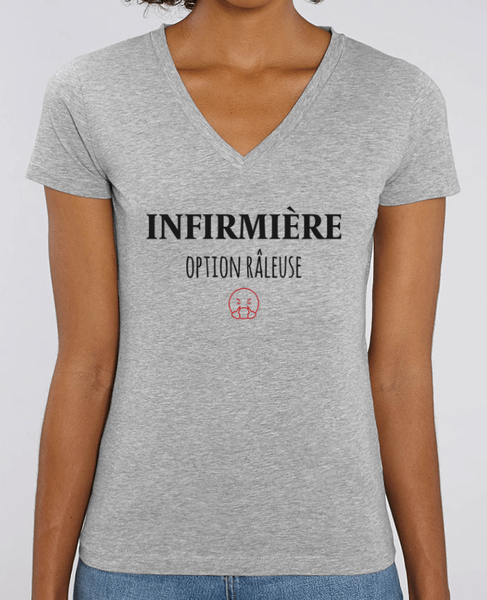 Camiseta Mujer Cuello V Stella EVOKER Infirmière option râleuse Par  tunetoo