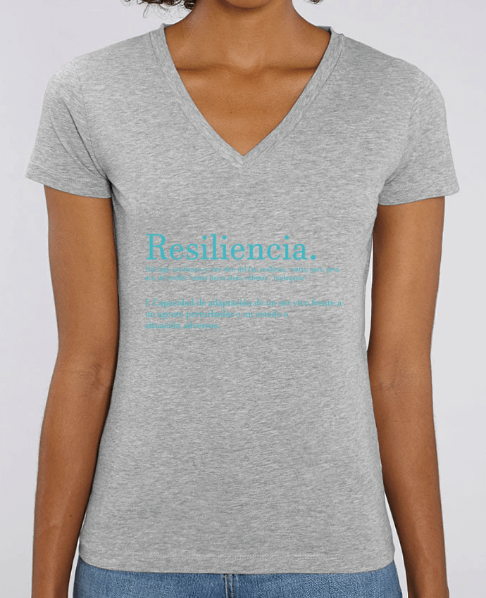 Women V-Neck T-shirt Stella Evoker Resiliencia Par  Cristina Martínez