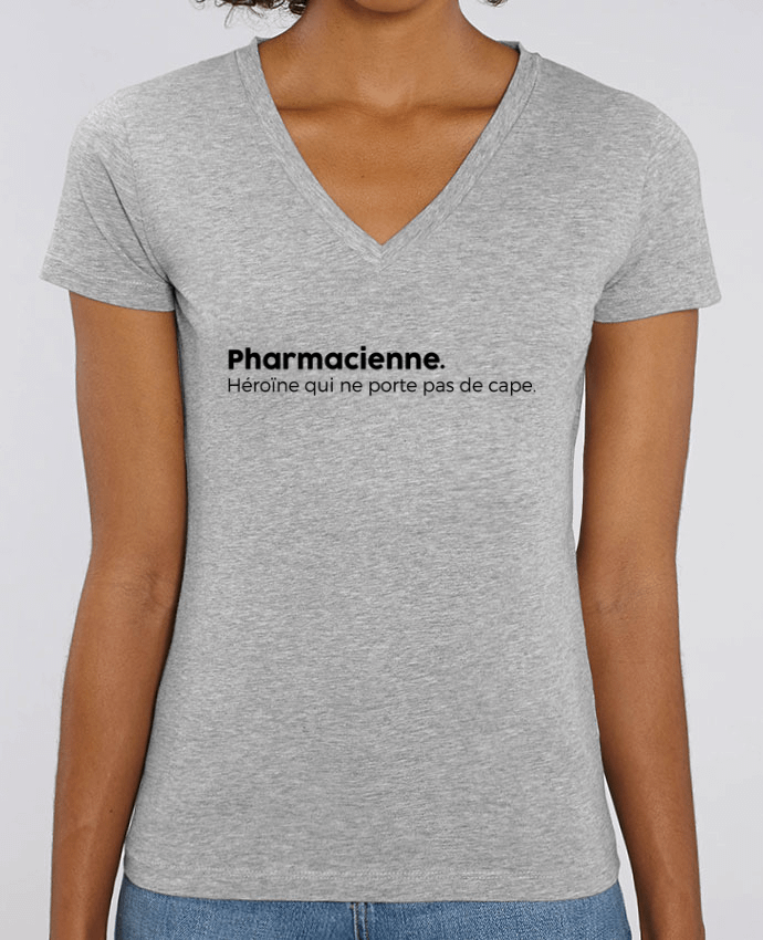 Women V-Neck T-shirt Stella Evoker Pharmacienne définition Par  tunetoo
