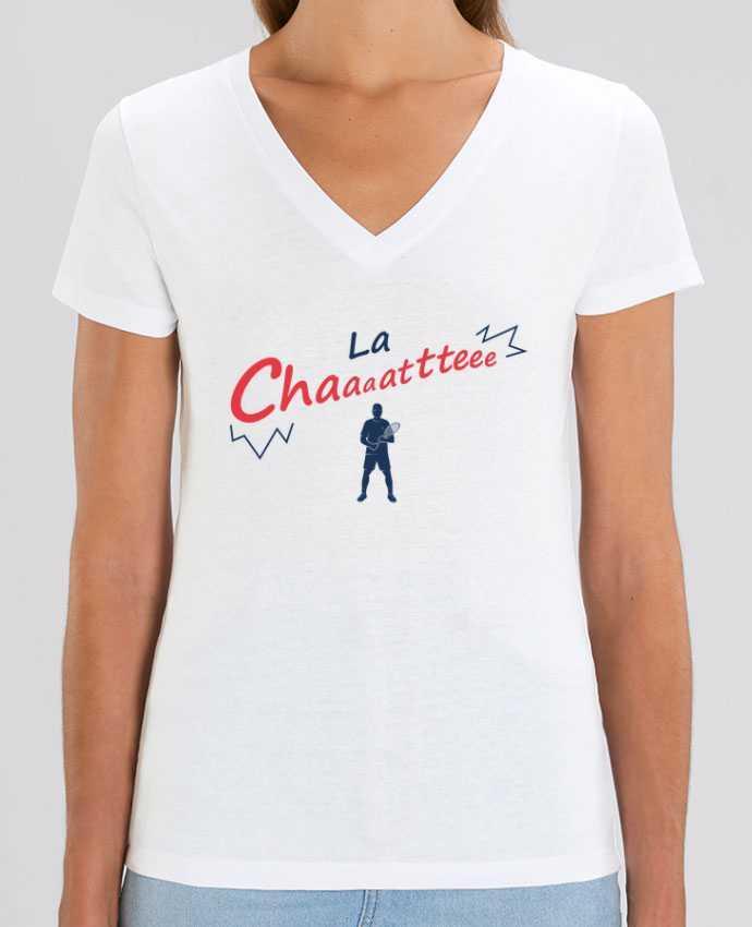 Camiseta Mujer Cuello V Stella EVOKER La Chaaattteee - Benoit Paire Par  tunetoo