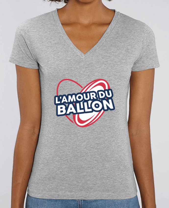 Camiseta Mujer Cuello V Stella EVOKER L'amour du ballon - rugby Par  tunetoo