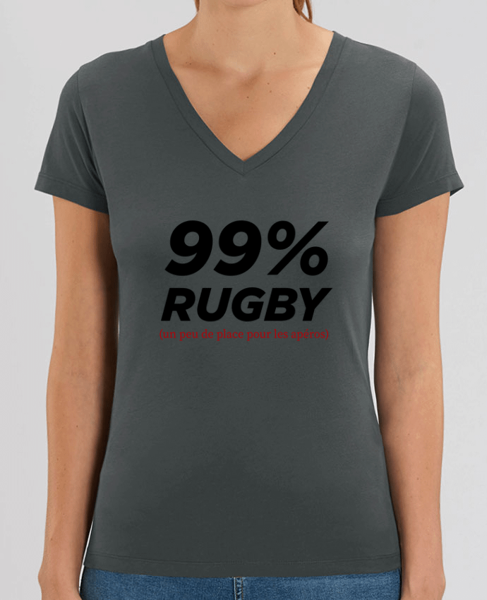 Women V-Neck T-shirt Stella Evoker 99% Rugby Par  tunetoo