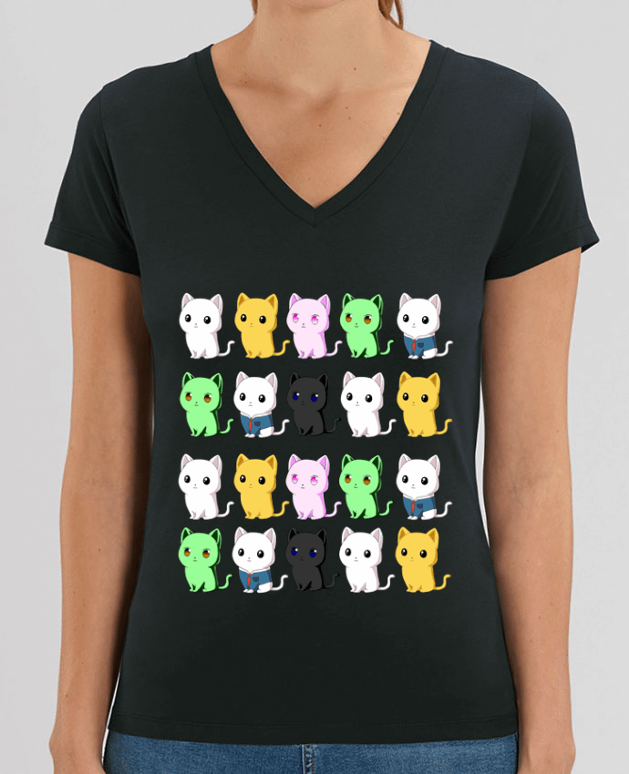 Tee-shirt femme Mini gatos de colores Par  MaaxLoL