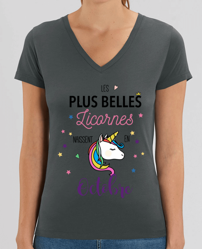 Tee-shirt femme Les plus belles licornes - Octobre Par  La boutique de Laura