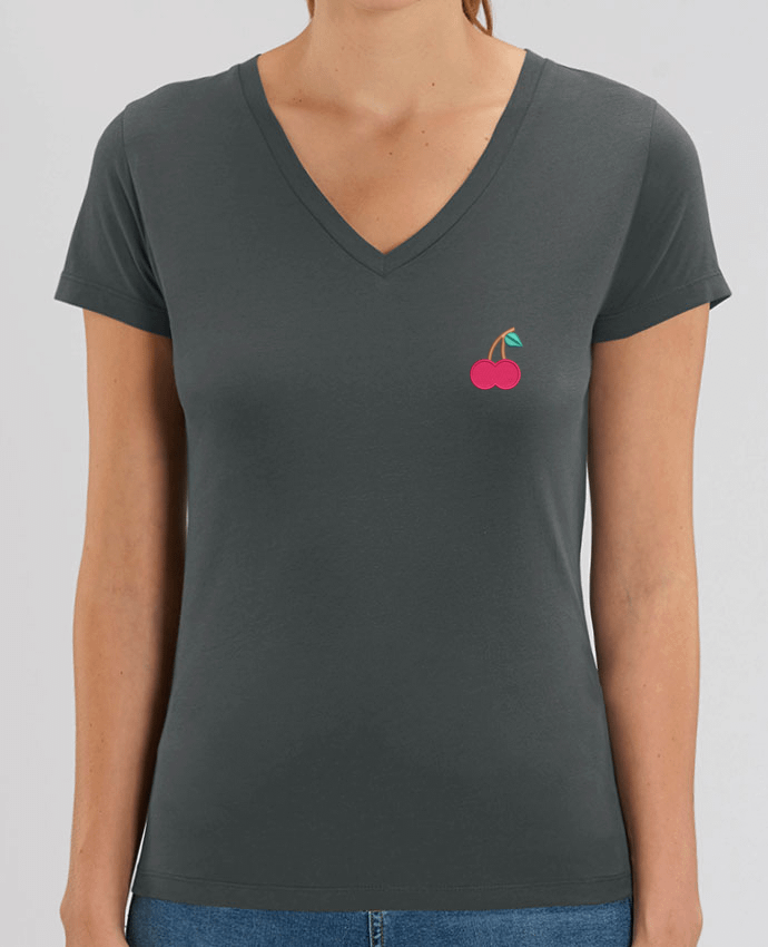 Tee-shirt femme brodé Cerise Par  tunetoo