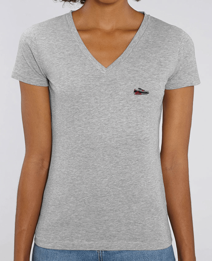 Women V-Neck T-shirt Stella Evoker brodé Air max Par  tunetoo