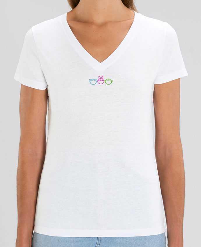 Women V-Neck T-shirt Stella Evoker brodé Les Supers Nanas brodé Par  tunetoo