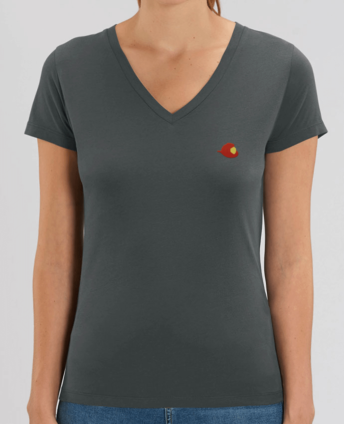 Women V-Neck T-shirt Stella Evoker brodé Fireman Par  tunetoo