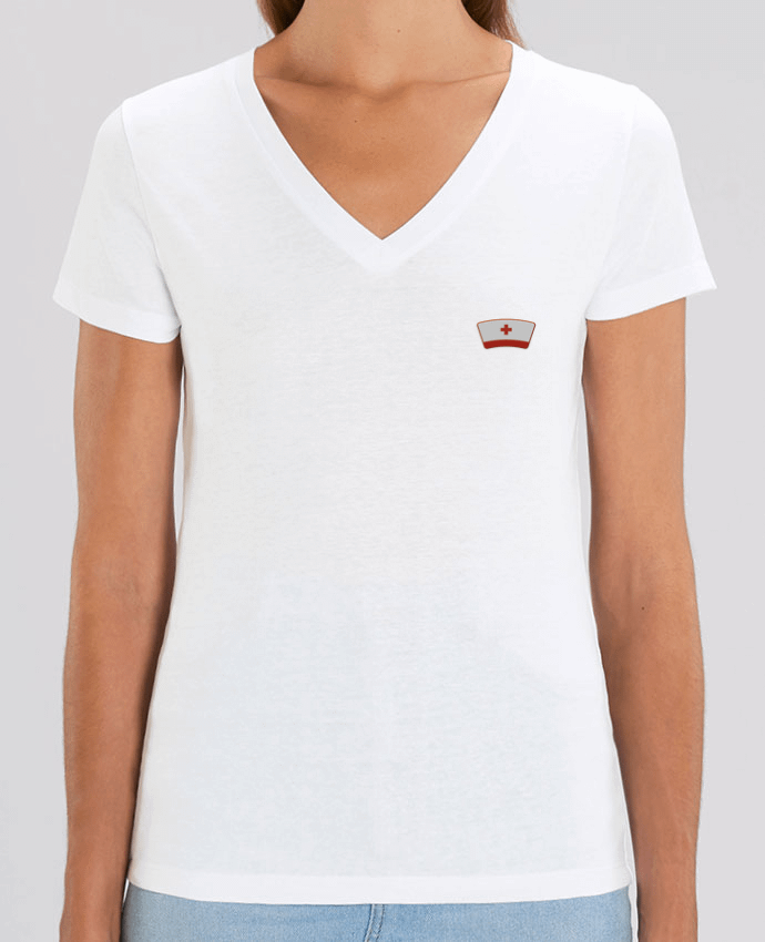 Women V-Neck T-shirt Stella Evoker brodé Nurse Par  tunetoo