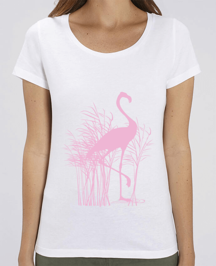 Essential women\'s t-shirt Stella Jazzer Flamant rose dans roseaux by Studiolupi