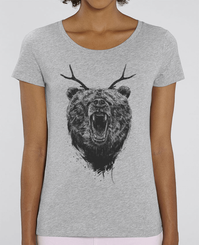 Camiseta Essential pora ella Stella Jazzer Angry bear with antlers por Balàzs Solti