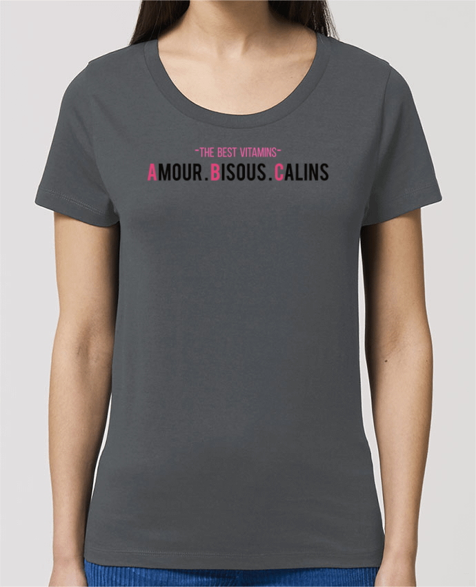 T-shirt Femme -THE BEST VITAMINS - Amour Bisous Calins, version rose par tunetoo