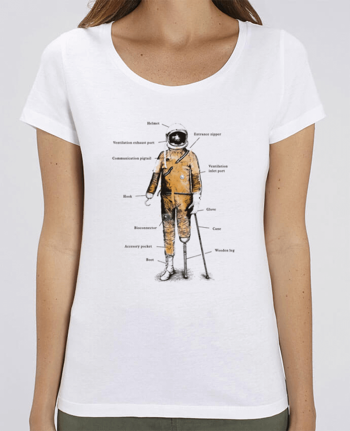 Essential women\'s t-shirt Stella Jazzer Astropirate with text by Florent Bodart