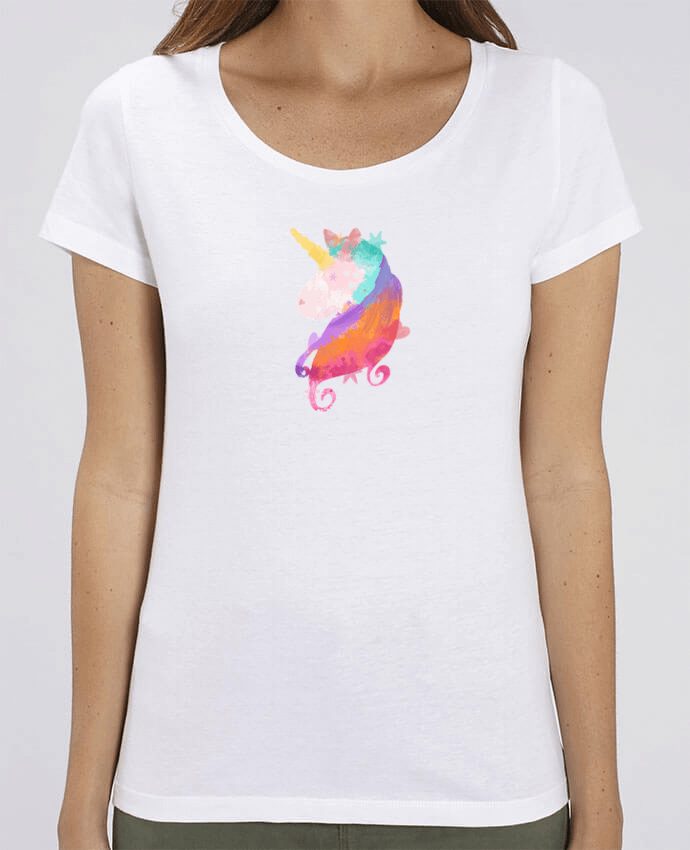 Essential women\'s t-shirt Stella Jazzer Watercolor Unicorn by PinkGlitter