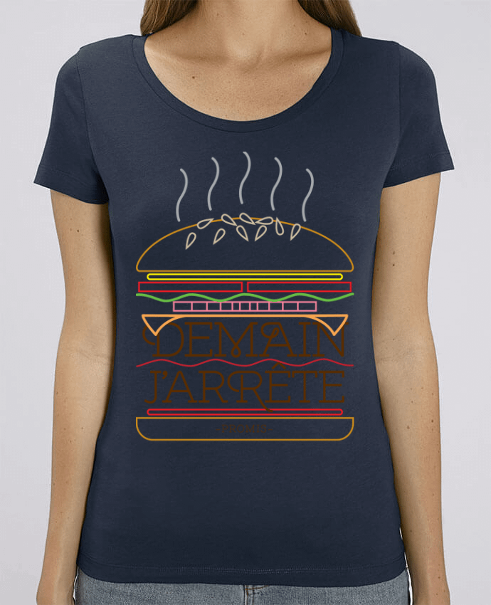Essential women\'s t-shirt Stella Jazzer Promis, j'arrête les burgers by Promis