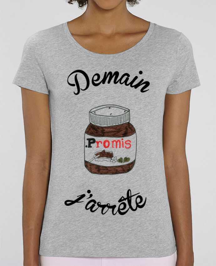 Essential women\'s t-shirt Stella Jazzer Demain j'arrête le Nutella by Promis