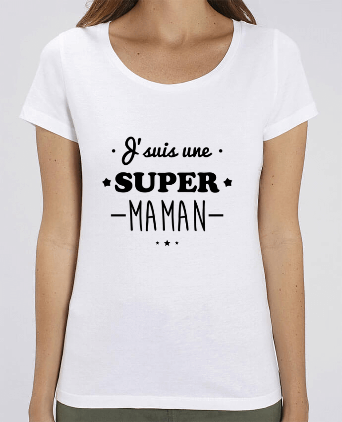 Camiseta Essential pora ella Stella Jazzer J'suis une super maman, cadeau fête des mères por Benichan