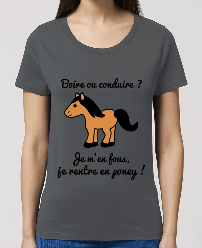 T-shirt Femme Boire ou conduire, je m'en fous je rentre en poney, humour, alcool, drôle par Benicha