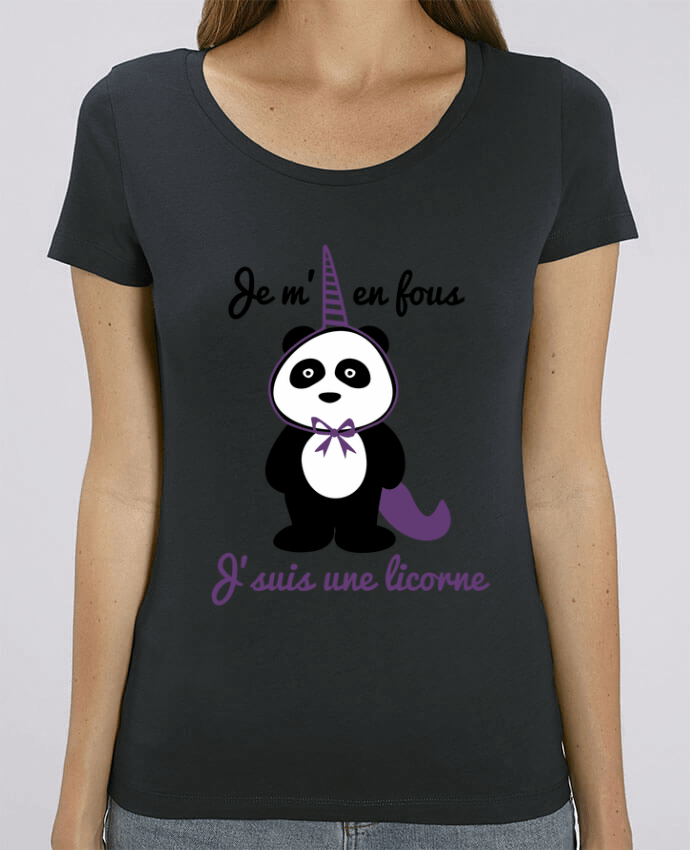 T-shirt Femme Je m'en fous j'suis une licorne, panda par Benichan